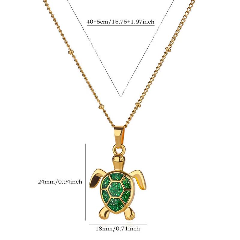 Creative Sea Turtle Conch Pendant Necklace For Women Girls Exquisite Stainless Steel Pendant Clavicle Chain Jewelry Accessories
