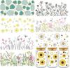 UV DTF Cup Wraps - 8 Sheets Floral Butterfly UV DTF Tumbler Wrap for 16 Oz Glass, Daisy Sunflower Personalized Waterproof Transfer Stickers DIY Water