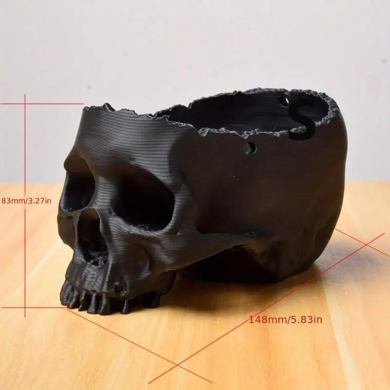 Gothic Skull Flower Pot Hanging Basket, 3D Printed Skull Shaped Bonsai, Home Office Flower Pot, Flower Pot Skull Pot Decoration чёрный