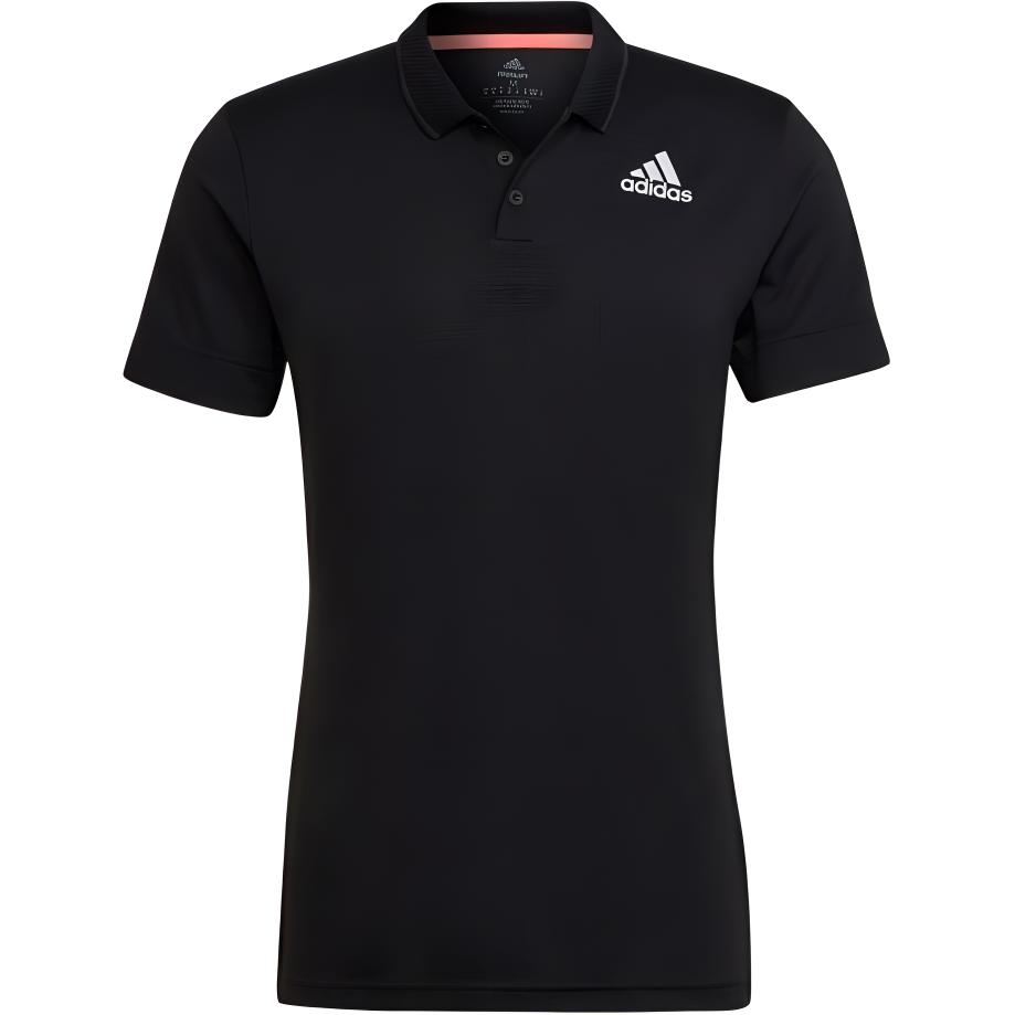 Adidas Polo Shirts Men s Black Polo Collar Moderate Straight Fit HB9134- L