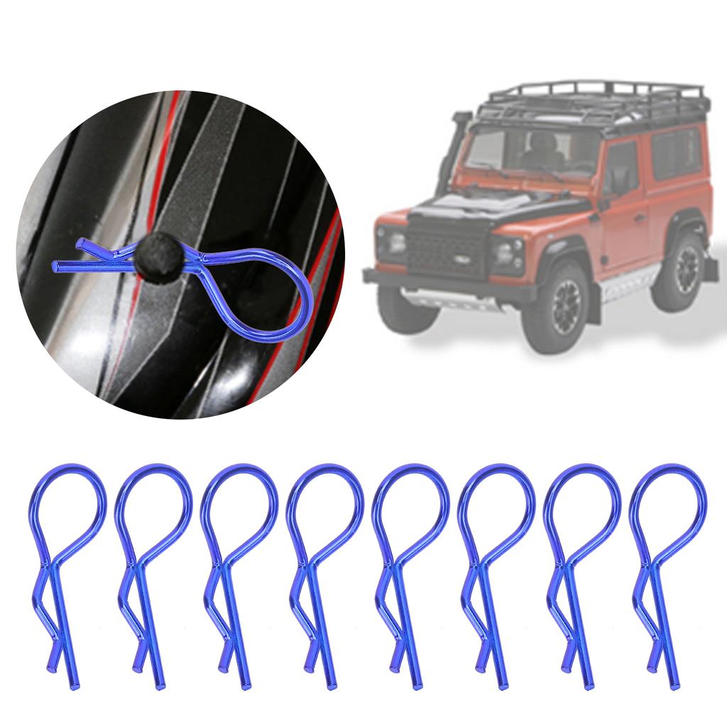 10Pcs 13MM RC Car   Clip RShape Metal Body Clips Pins for 1Celsius5 1Celsius6 1Celsius8 1Celsius10 RC Car(Blue )