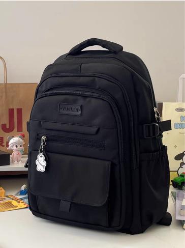 Schoolbag high-value simple casual couple travel backpack large capacity junior high school students multi-compartment backpack men
