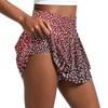 Damen Faltenrock mit Blumenmuster und integriertem Hosenrock Sportlicher Tennis-Skort zum Laufen, Yoga, Fitness, Freizeit