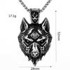 Nordic Retro Stainless Steel Men's Pendant Single-sided Viking Symbol Wolf Head Necklace