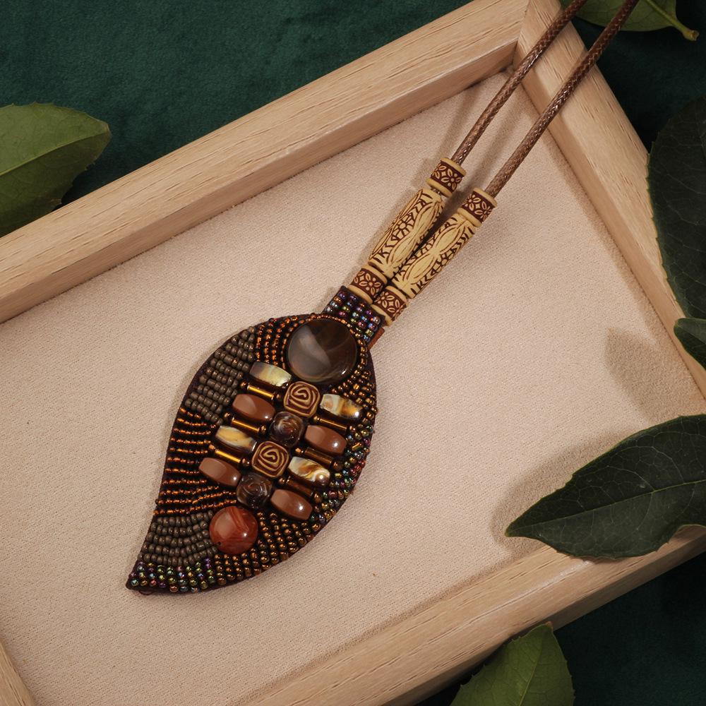 Bohemian Ethnic Leather Tassel Necklace