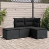 VidaXL Garden Lounge Set 4 Pcs with Cushions Black Braided Resin 3217475