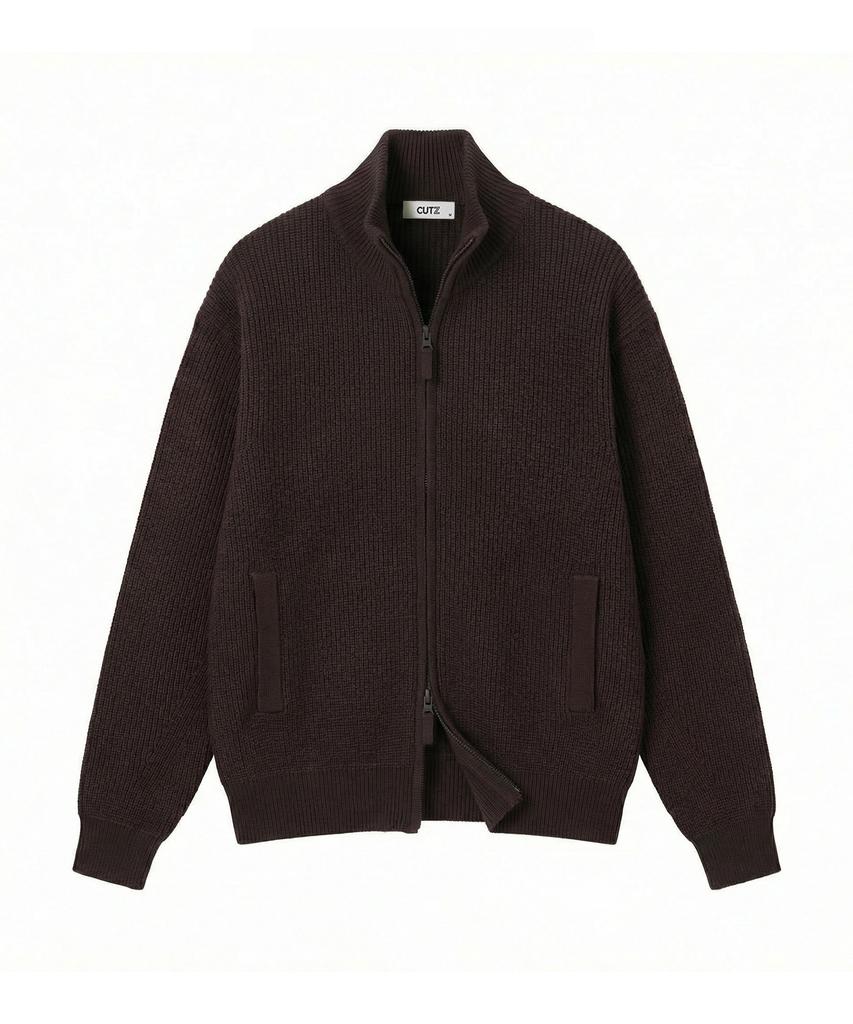 Cutz Two-Way Zip-Up Knit Cardigan - 4 Colors
