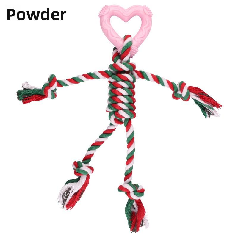 

Pet Cotton Rope Toy Halloween Teething, Chewable Woven Rope Knot Dog Toy Herringbone Heart Design вишневый розовый