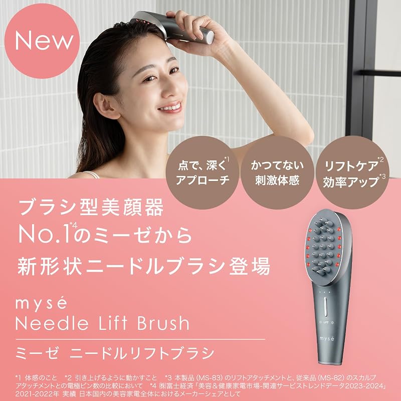Ya-Man Electric Brush Meise Needle Lift Brush Facial Massager EMS MS83SAM Blue Gray with Sticker []