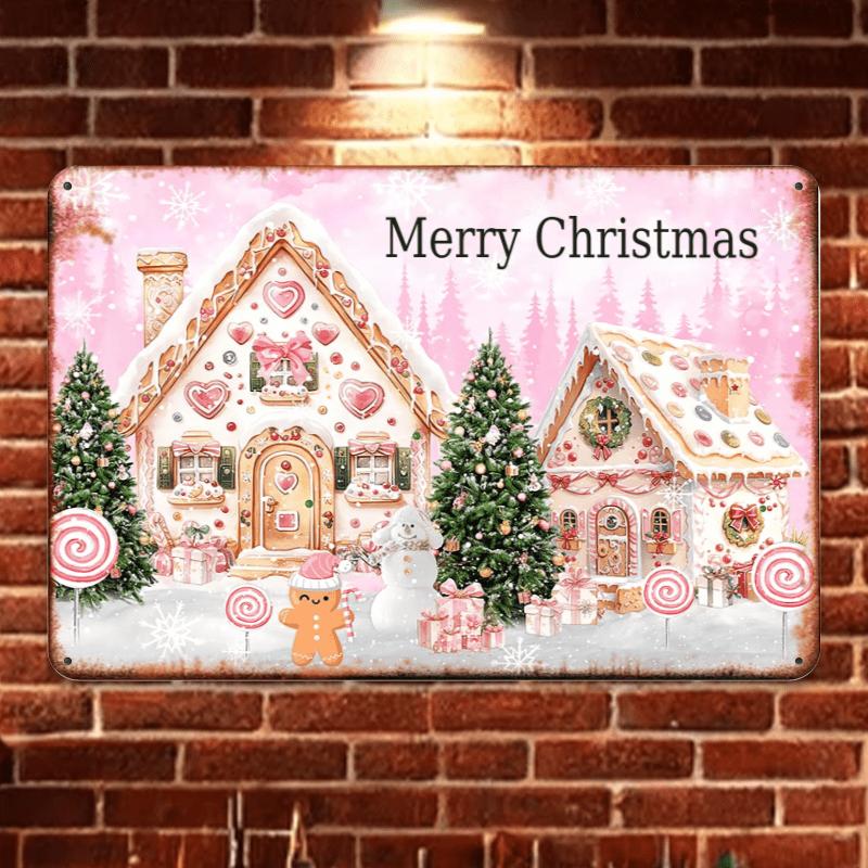 Pcs Vintage Christmas  Metal Tin Signs Retro Iron Wall Art Plaques with Festive Quotes Rustic Decor for Living Room
