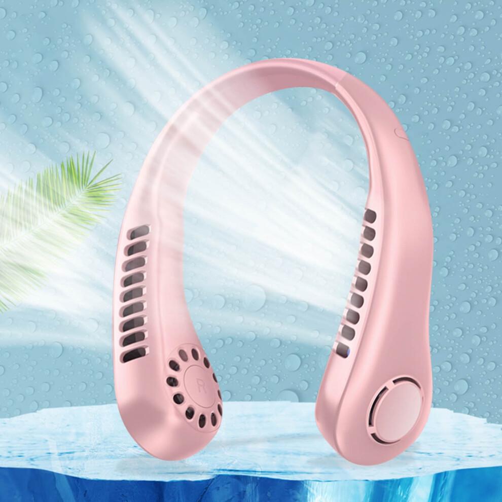 Daiosportswear Special Offers Portable Bladeless Neck Fan with Rechargeable Battery and Wearable Design Pink