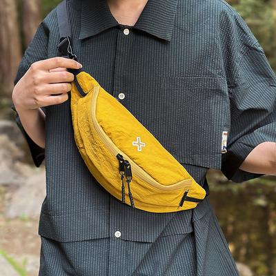 Fashion Korean Version of Simple Contrasting Colors Ins Men's and Women's Tide Travel Breast Bag Summer New Exquisite Simple Shoulder Bag Women