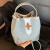 This Year's Popular Fashion and Foreign Sense Niche Bucket Bag 2025 New Women's Bag with Simple Texture Single Shoulder Messenger Bag