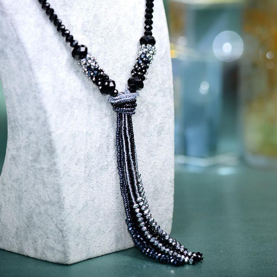 JMXD-jewelry, Austrian Crystal Beaded Necklace Women's Long Fringed Sweater Chain