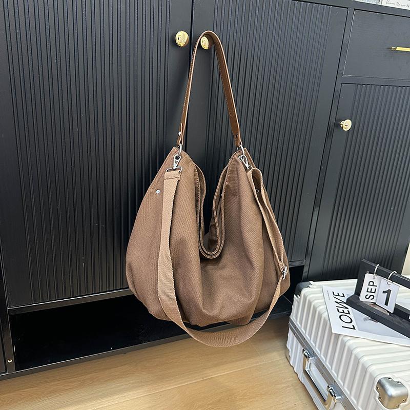 CANVAS Solid Color Zipper Casual Tote 2026 Classic Simple Versatile Shoulder Bags Four Seass Daily Commute Women's Handbags