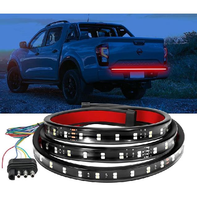 YUGUANG 60 Inch Truck Tailgate Light Bar, Triple Row LED Tailgate Light Strip With Brake Reverse Sequential Turning Signals Strobe Lights