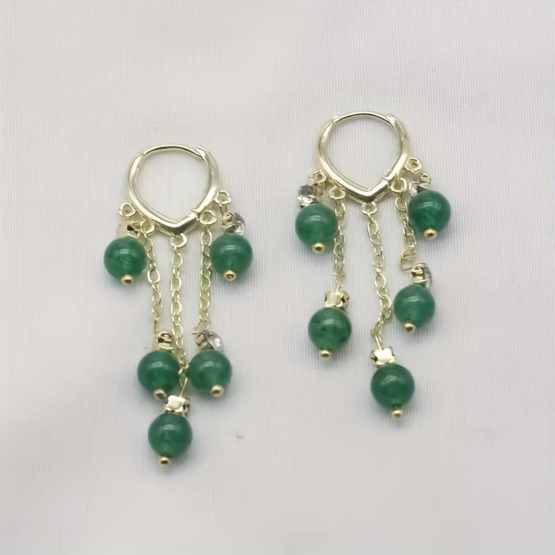 1Pair of Women's Fashion Pendant Earrings, Elegant and Luxurious Fringed Design Earrings, Suitable for Parties and Banquets