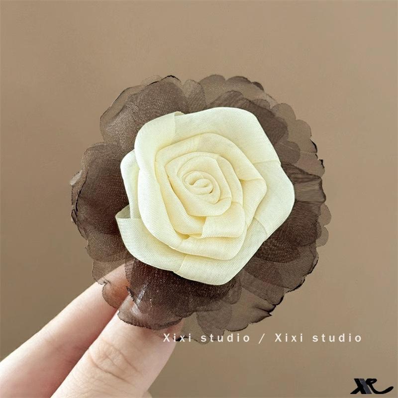 French Wine Red Rose Hair Clip Flower Clip Headband Hairpin New Year Beach Accessories Hair Accessory