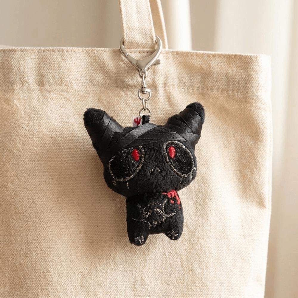 Black White Ghost Plush Keychain Unisex Dark Halloween Bag Pendant Scary Accessories Carnival