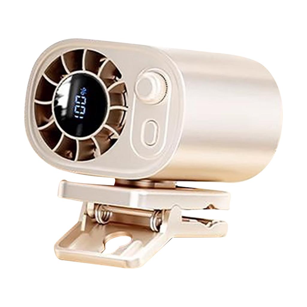 Car Clip-On Fan With LED Display - 360° Rotation, 100 Adjustable Speeds, USB Rechargeable Personal Fan 1800mAh Battery