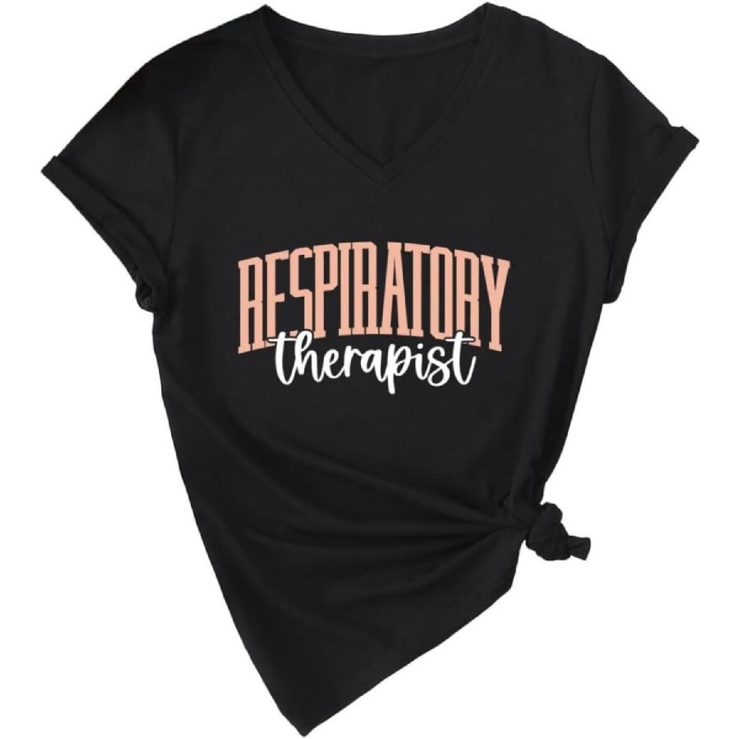 Jkuybce Respiratory Therapy T Shirt Retro RT Nurse Casual Long Sleeve Shirt Women Crewneck Therapist Assistant Pullover Shirt S