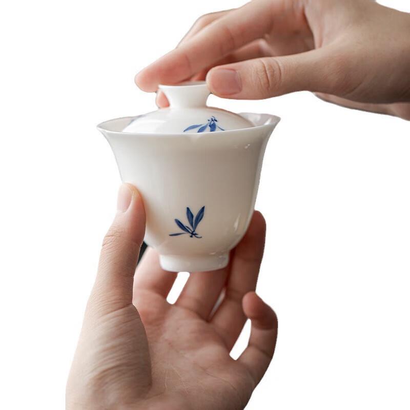 Chaxun Blumenrand Keramik Gaiwan Teetasse