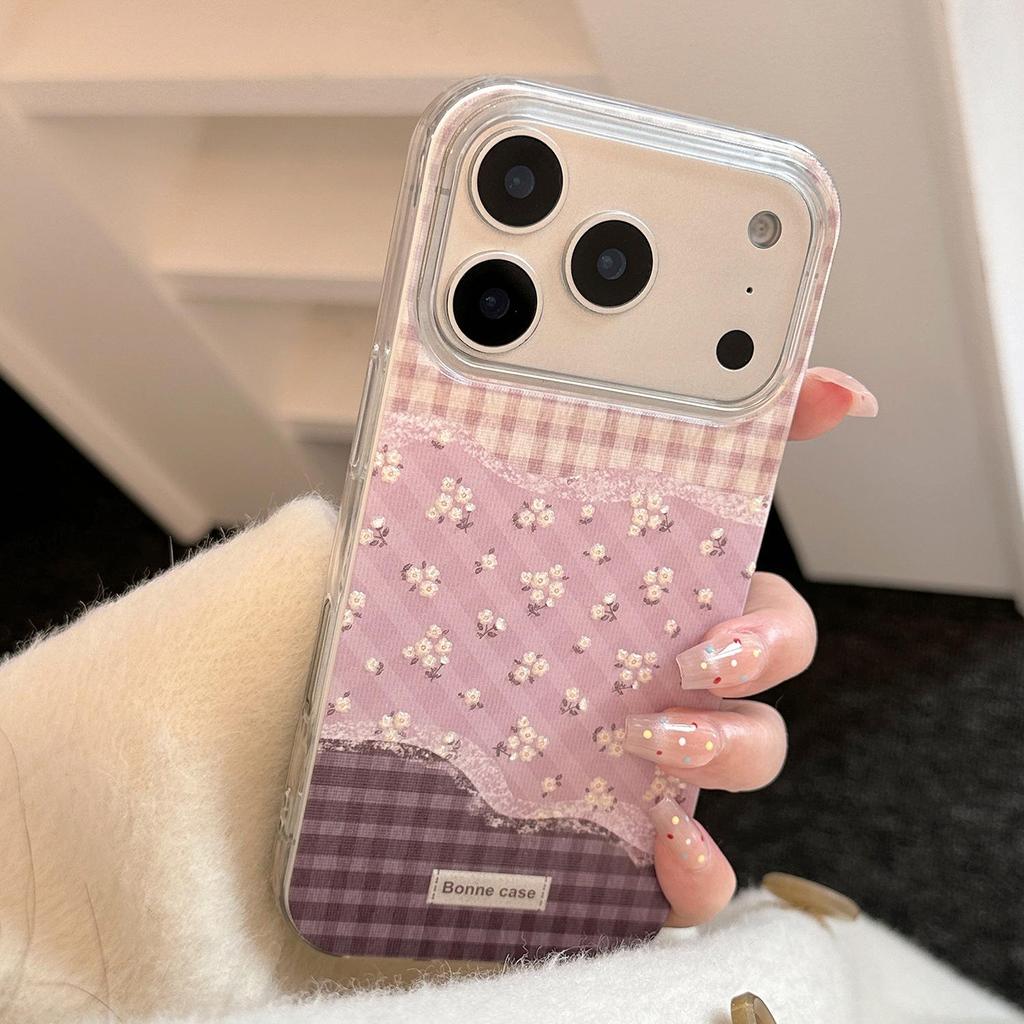 Purple Patchwork Floral Phone Case for iPhone 17 and iPhone 17 Pro Max