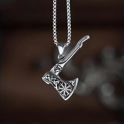Viking Eagle Wolf Axe Necklace Indian Punk Necklace Unisex Women's Men's Pendant Necklace Men's Gift Jewelry.