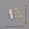 Oro Argento Fiori Accessori Manicure Unghie Unghie Gioielli Nail Art Fiocco Decorazioni Unghie Punte per Nail Art 3D