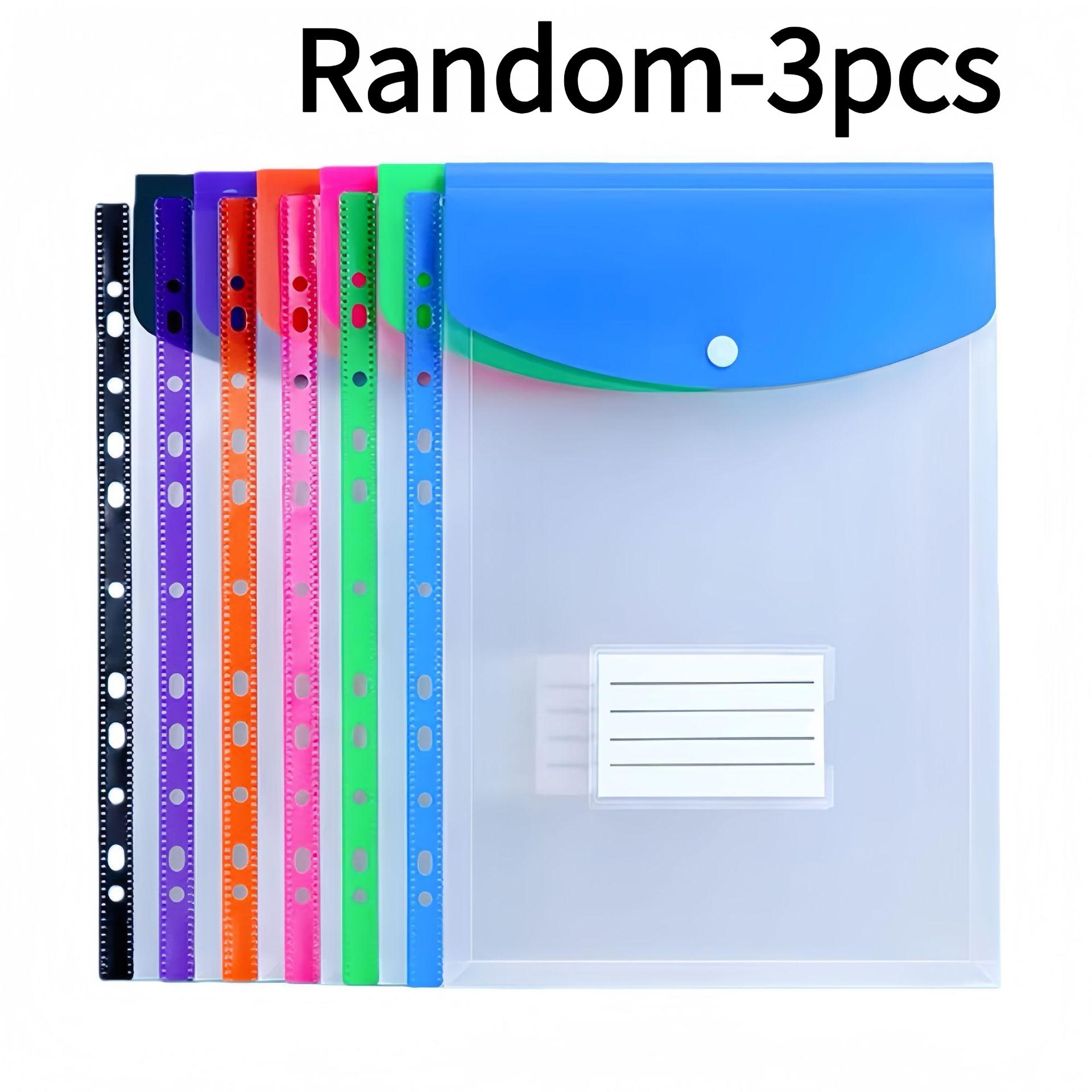 

3pcs A4 High-Capacity Bulk File Folders with 11-Hole Binding Rings,PP Material,Durable and Reusable Document Storage for Student