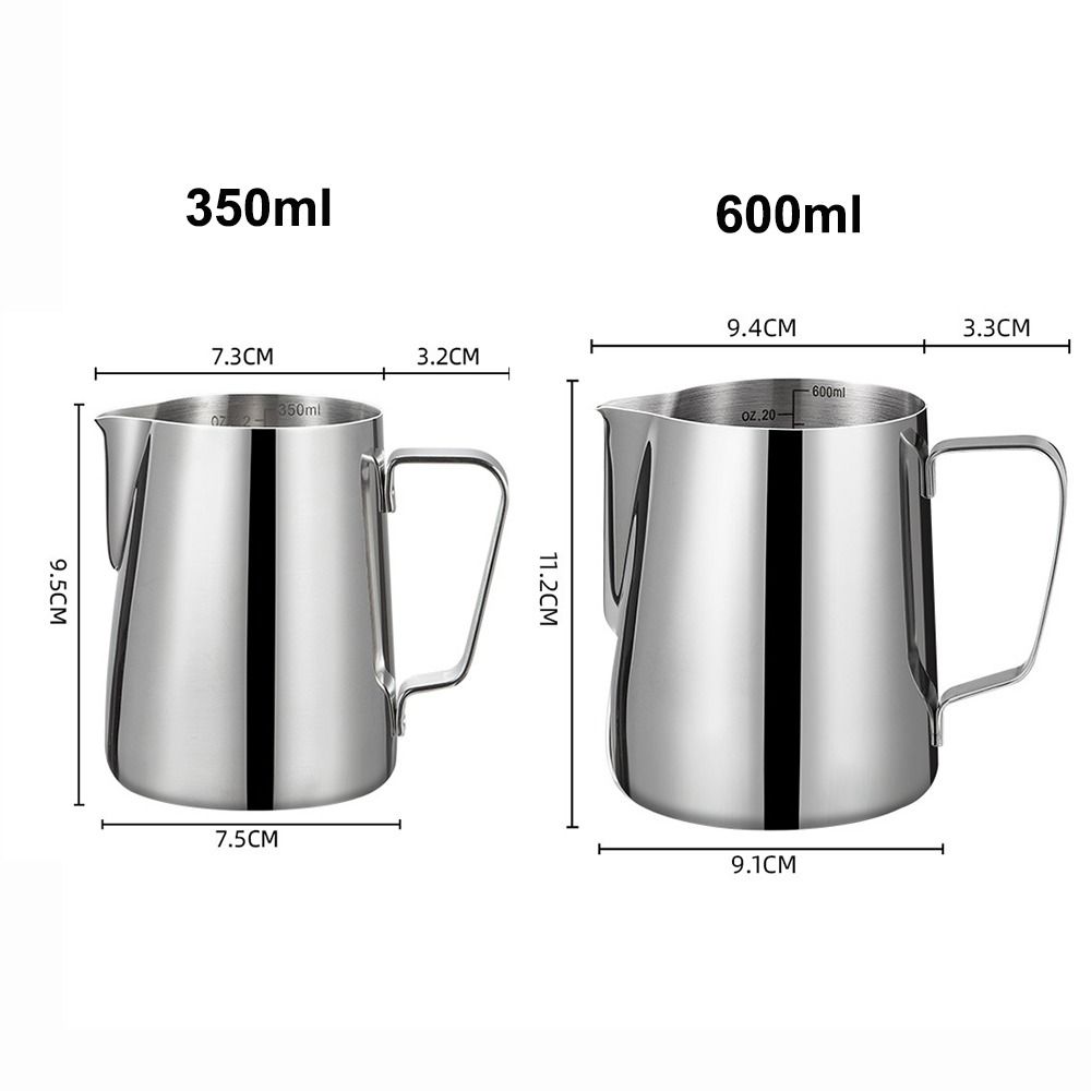 Stainless Steel Coffee Milk Frothing Jug With Pouring Spout Measurement Jug Milk Coffee Cappuccino