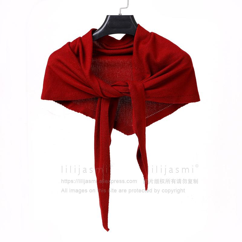Women 160x40cm Triangle Scarf Shawl Wool Neck Warmer Solid Color Multipurpose Cowl Pashmina Female Soft Spring Knit Accessories