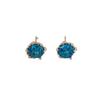 New Simple and Fashionable Blue Zircon Stud Earrings Necklace, Japanese and Korean Sweet Suit, Light Luxury and Versatile Temperament Collarbone Chain