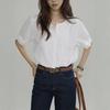 Crew Neck Embroidered Hollow Cuffs Lace Shirt Women's French Pastoral Niche Simple Top