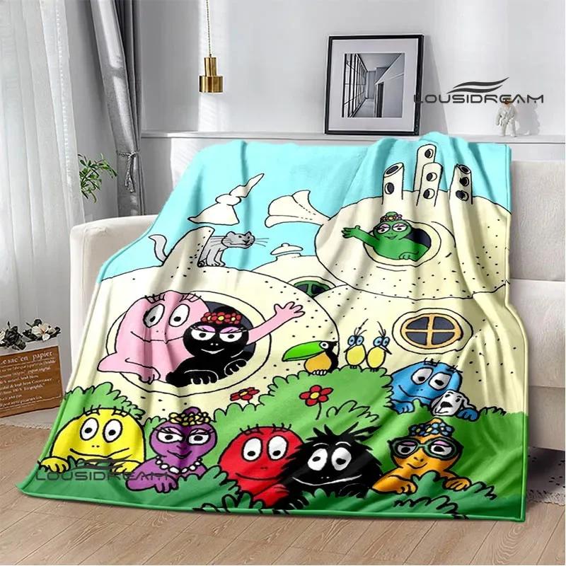 Barbapapa Cartoon Blankets Picnic blanket blankets for beds Flange Warm blanket Home travel blankets bed linings birthday gift