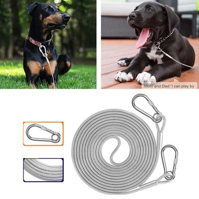 Dog Tie Out Cable, 4.6/9/15 Meter Dog Leashes, Yard Walking Leash, Wire Dog Leash with Premium Clip for Dogs Under 250 Lbs