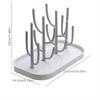 Multi Functional Feeding Bottle and Cup Drying Rack Fits All Bottle Sizes,with Pacifier and Bottle Brush Holder,Ideal for Kitchen,Nursery Drain Rack