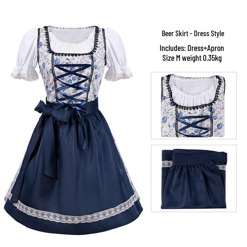 European & American Oktoberfest Costume V-Neck Cosplay Dress In Stock M