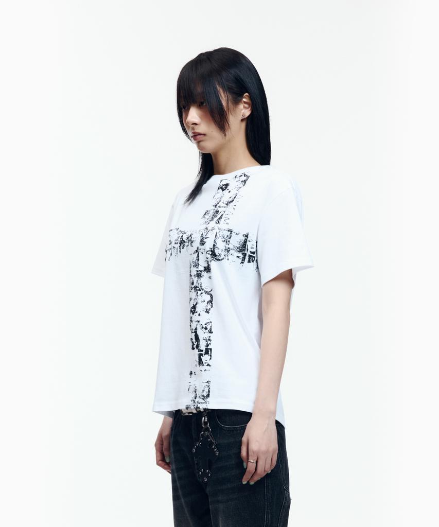 AAKAM Mosaic Cross Half Top (White)
