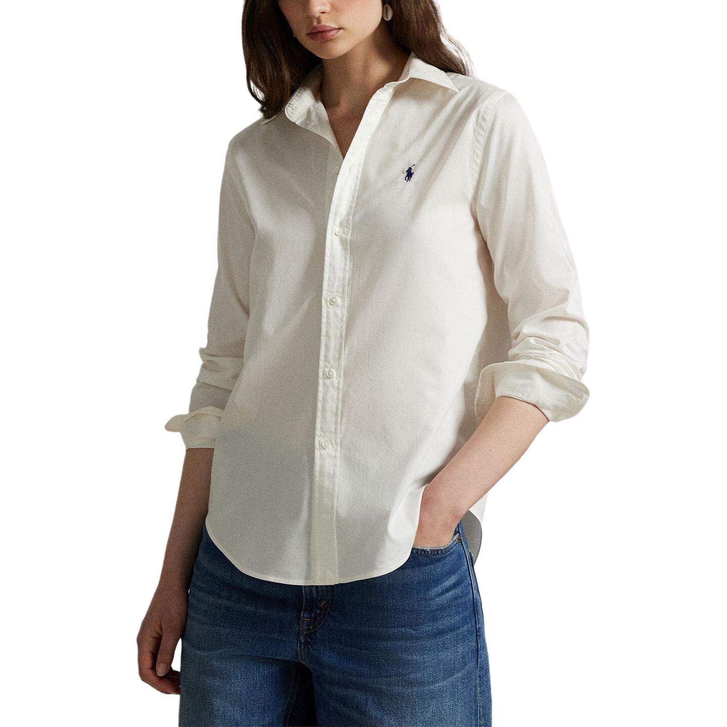 

Polo Ralph Lauren Classic Cotton Solid Long Sleeve Shirt Women shirts 211A92177-001 XS