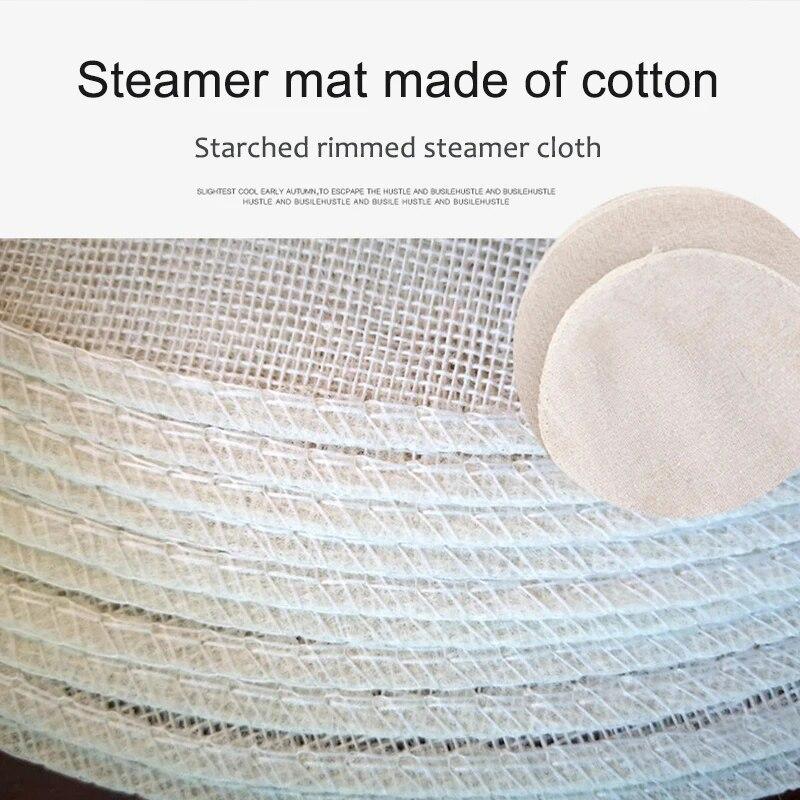 5Pcs 28CM Pure Cotton Steamer Cloth Household Drawer Cloth Steamed Rice And Bun Mat Round Cotton Gauze Kitchen Steamer