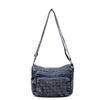 Damen Vintage Denim Schultertasche Lässige Crossbody Weich Mittlere Größe Reise Geldbörse in Schwarz Blau Marine