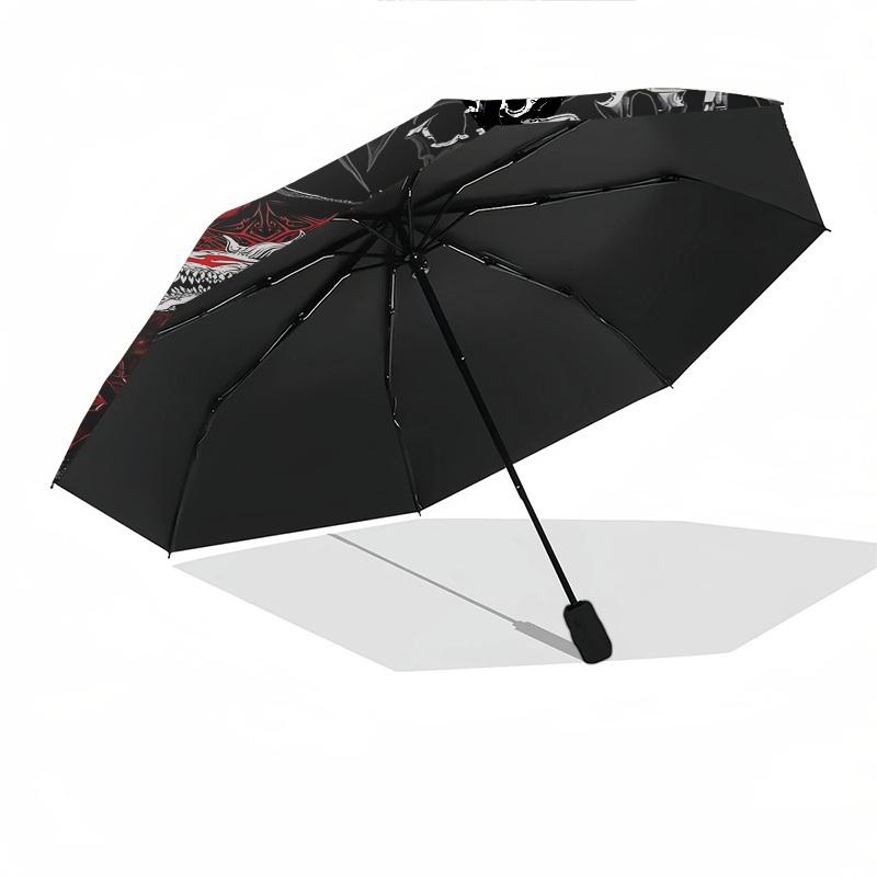Dark Fantasy, Gothic Art Themed Automatic Opening and Closing Umbrella, Brightly Colored 8-rib Portable Umbrella, Suitable for Men and Women