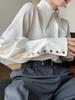 Women's High-End Satin Shirt with French Pointed Collar - Long Sleeve, Stylish Spring/Autumn Top