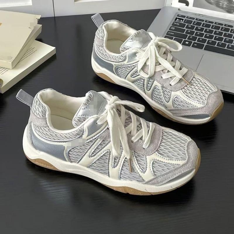 

Casual women s autumn new thick-soled versatile sports little white women s shoes breathable single shoes 40 серебряный серый