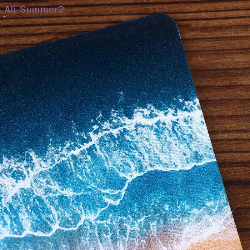 {Summer2} Wooden Placemat Coffee Coasters Decorative Durable Heat-Resistant Wavy Wooden Square  Beverage Coasters Desktop