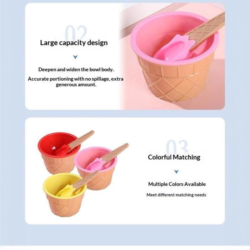 Vibrant Color Ice Cream Bowls With Spoons Dessert Sundae Dishes Set For Birthday Holiday Party Ice Cream Favor Gift Decor