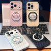 Polka Dot Love Cat Mirror Bracket Is Suitable for Apple Promax Mobile Phone Case Girls High Value Huawei Xiaomi