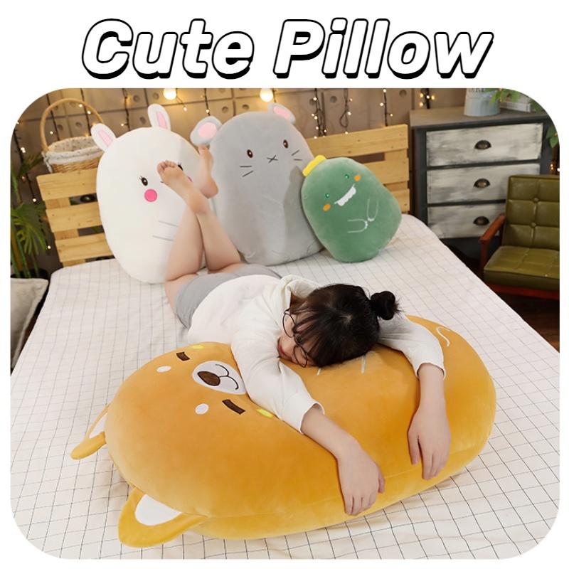 Niedliches Dinosaurier Hase Schwein Cartoon Tier Plüschtier Kissen für Mädchen Weiche und kuschelige Stoffpuppe