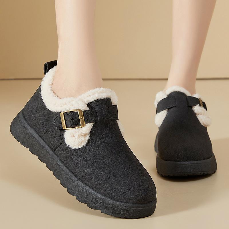 Fashion 2025 New Winter Flat Shoes Women's Snow Boots Plush Warm Winter Thick Fashion Women's Boots Drop Shipping